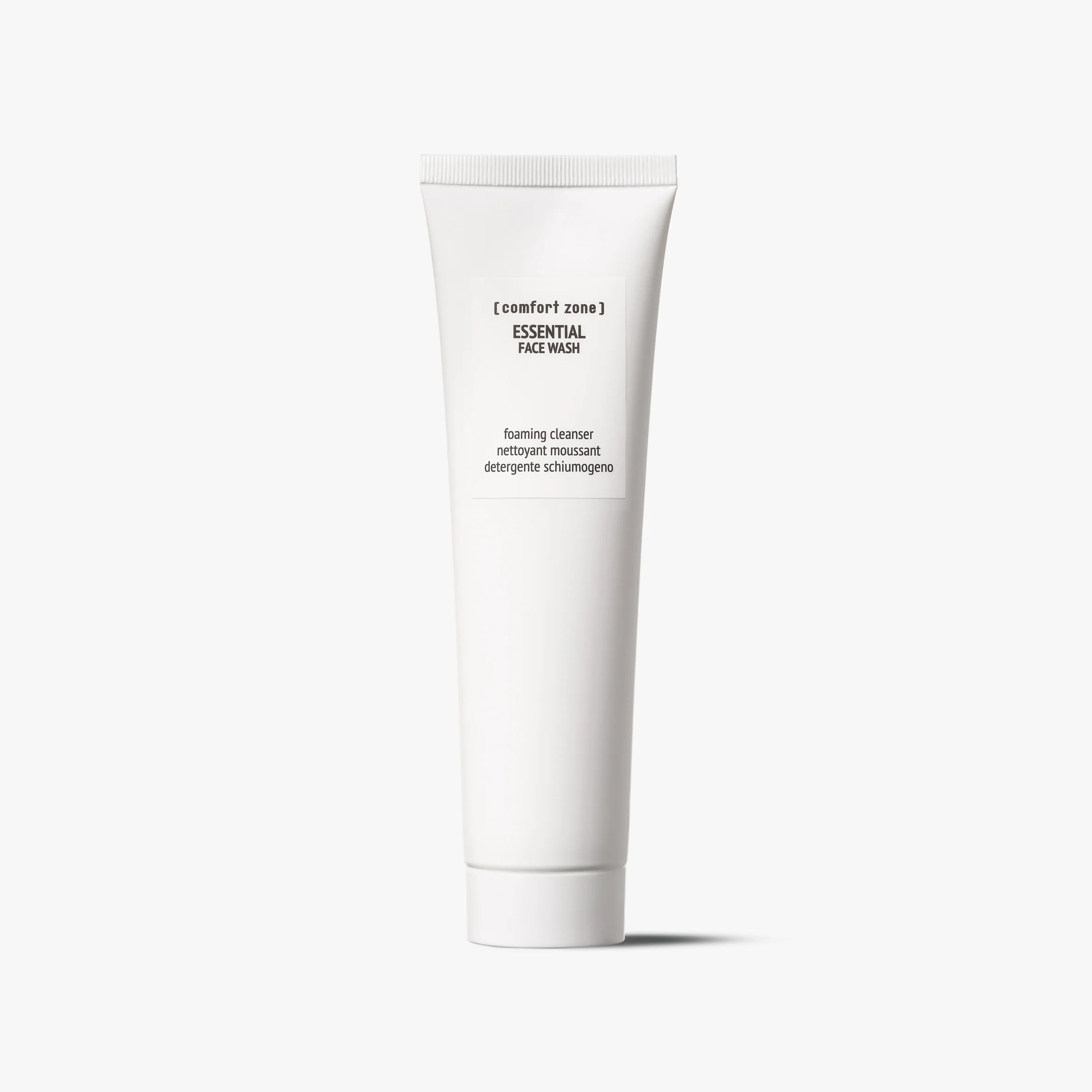 Comfort Zone Essential Face Wash, nettoyant moussant pour le visage, conçu pour éliminer en douceur les impuretés et le maquillage tout en respectant le confort de la peau et en laissant le teint frais, propre et équilibré