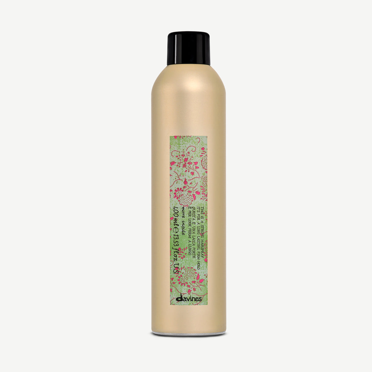 Laque Davines This is a Medium Hairspray - spray coiffant fixation moyenne, tenue flexible et naturelle, fini sans résidus, protège contre l'humidité, format professionnel 400 ml.