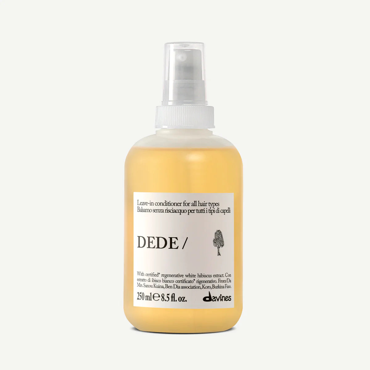 Davines DEDE Leave-In Conditioner 250 ml, soin sans rinçage léger pour hydrater, démêler et adoucir les cheveux délicats, fins ou lavés fréquemment