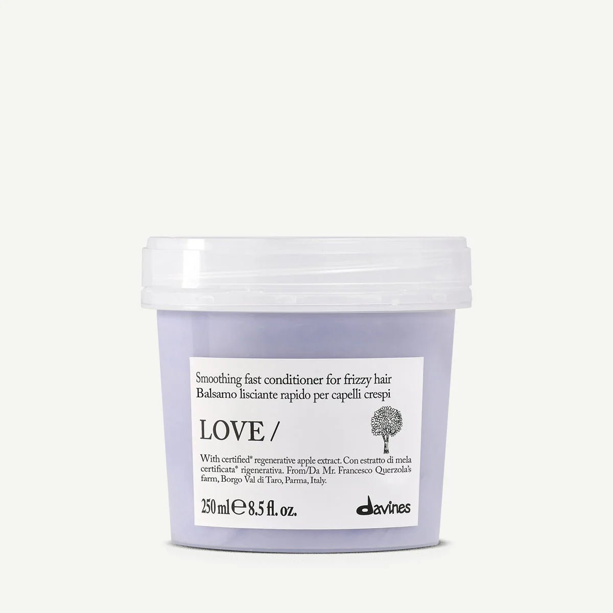 Davines LOVE Smoothing Conditioner 250 ml, soin conditionneur lissant pour cheveux frisottés ou indisciplinés, conçu pour démêler, adoucir et aider à contrôler les frisottis tout en laissant les cheveux plus souples, disciplinés et faciles à coiffer