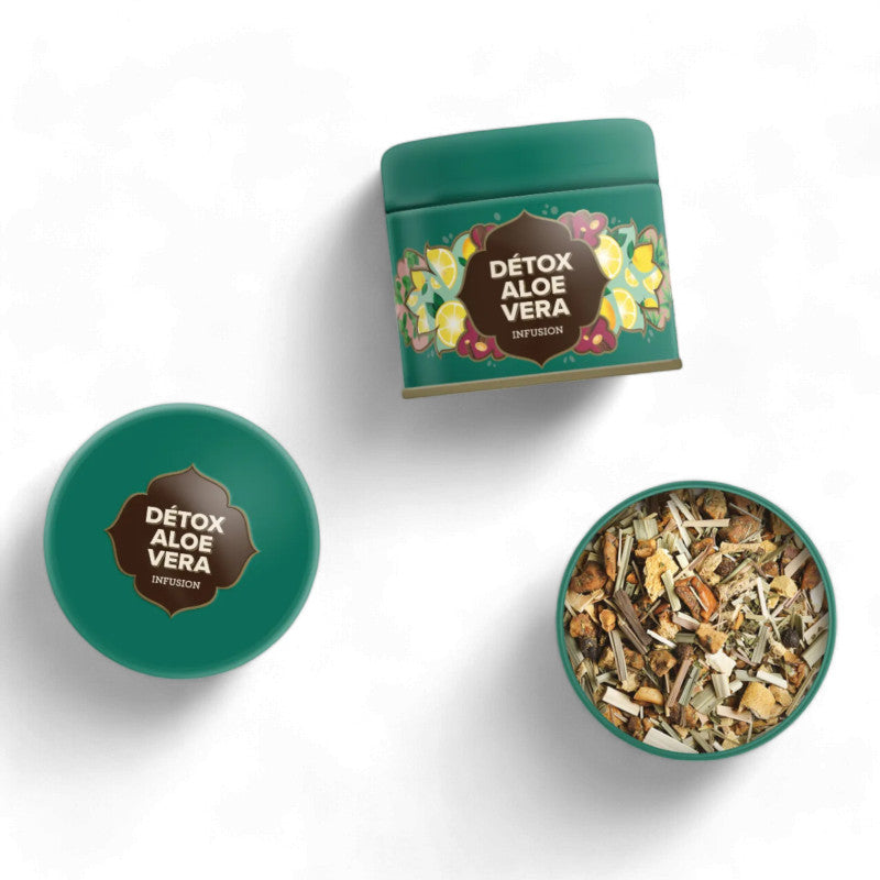 Infusion Détox Aloe Vera Maison Bourgeon – petite boîte métal 30 g