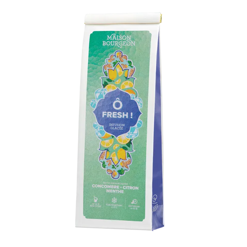 Sachet 100 g Maison Bourgeon Ô Fresh – infusion glacée concombre, citron, menthe et gingembre