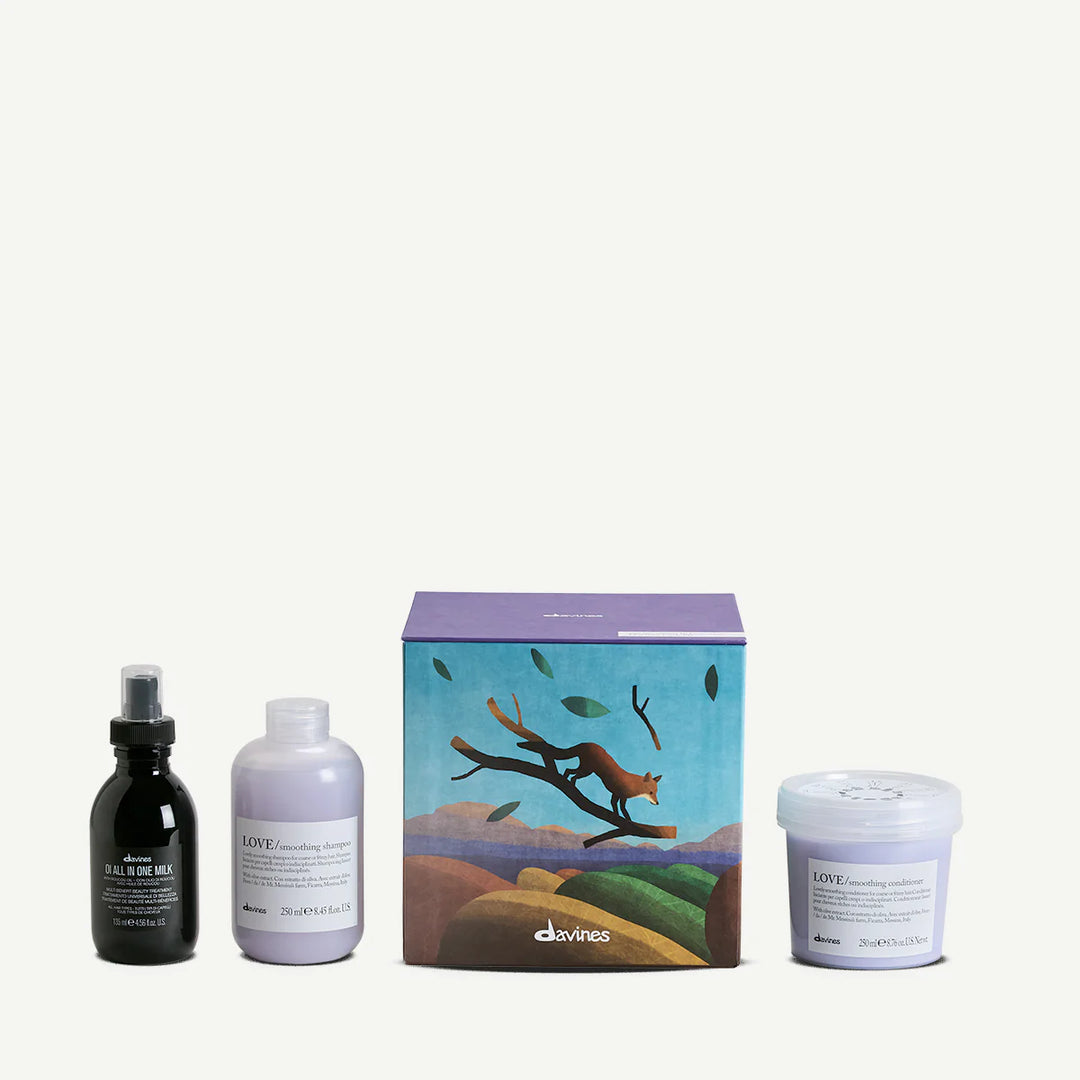 Coffret Davines Maquis méditerranéen coloré – LOVE Smooth & OI Milk