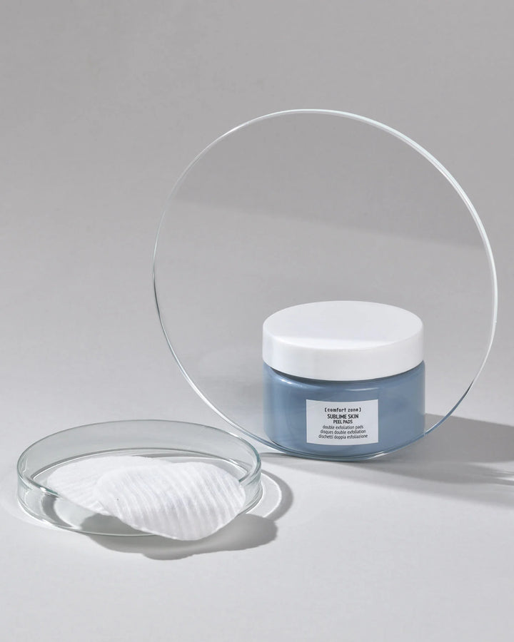 Disques exfoliants visage Comfort Zone Sublime Skin 28 pads, soin peeling rénovateur pour une peau lisse, douce, lumineuse et éclatante.

