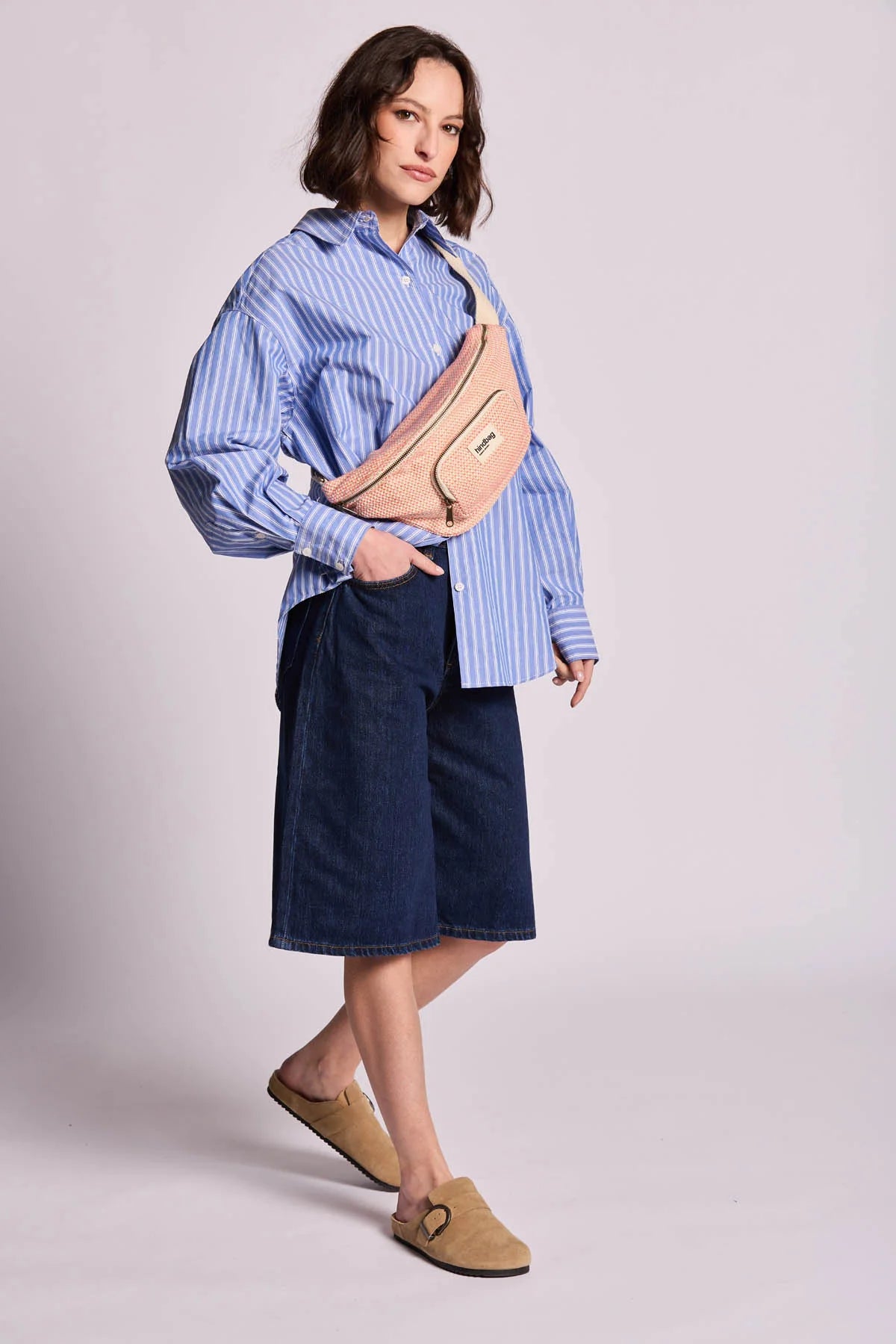 Sac Banane XL Sofia Tressage Corail