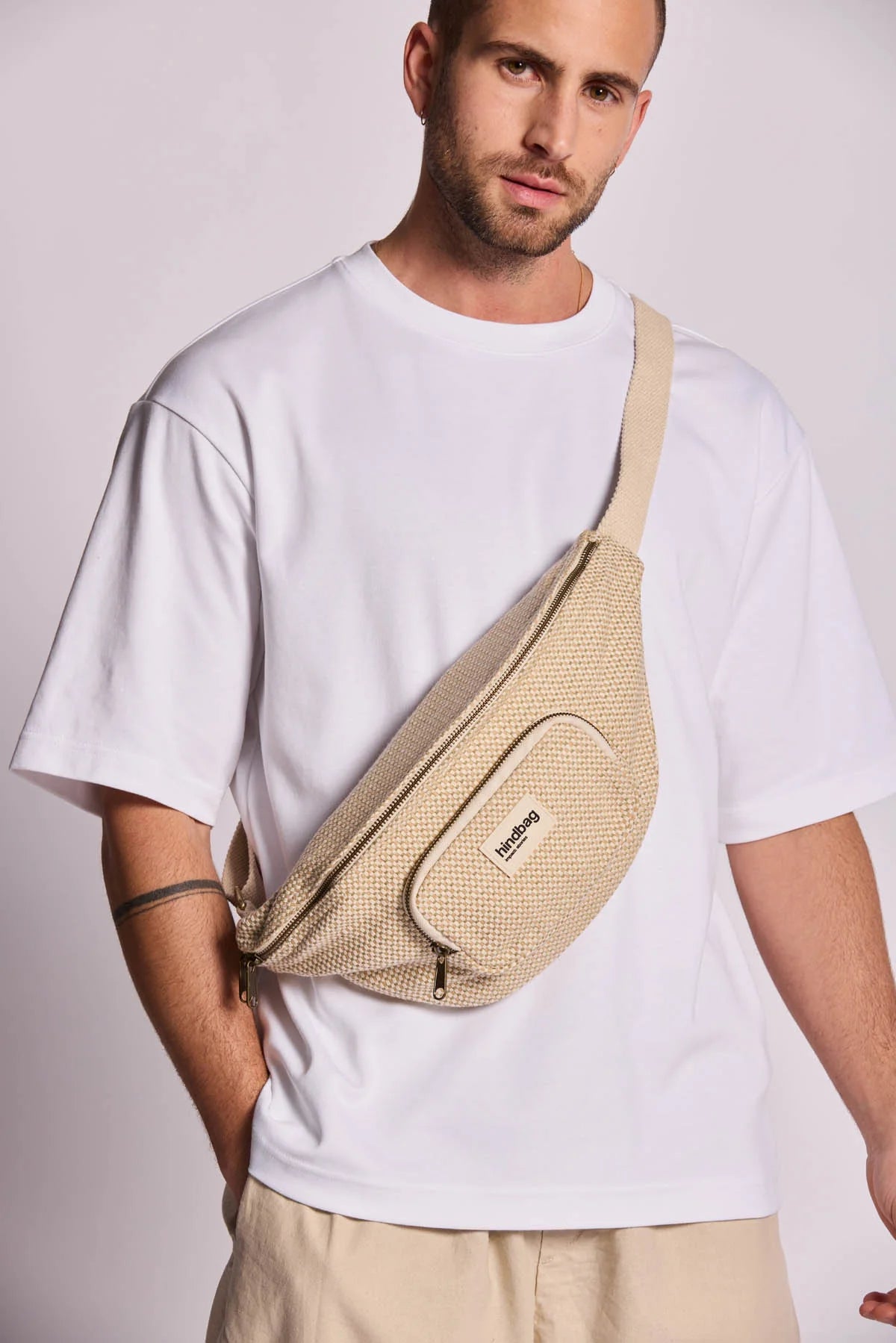 Sac Banane XL Sofia Tressage Nude