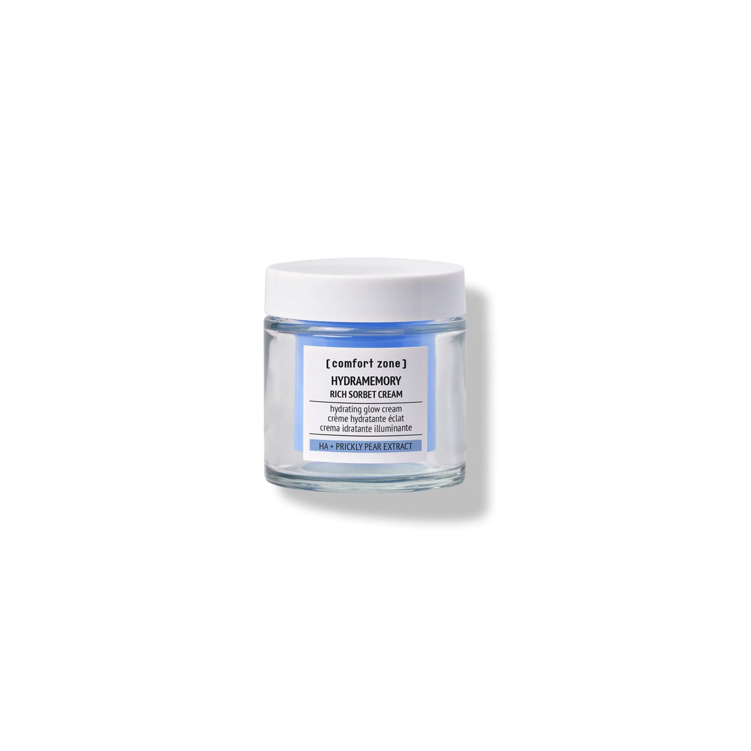 Pot de Hydramemory Rich Sorbet Cream Comfort Zone – crème sorbet riche hydratante et éclat intense.