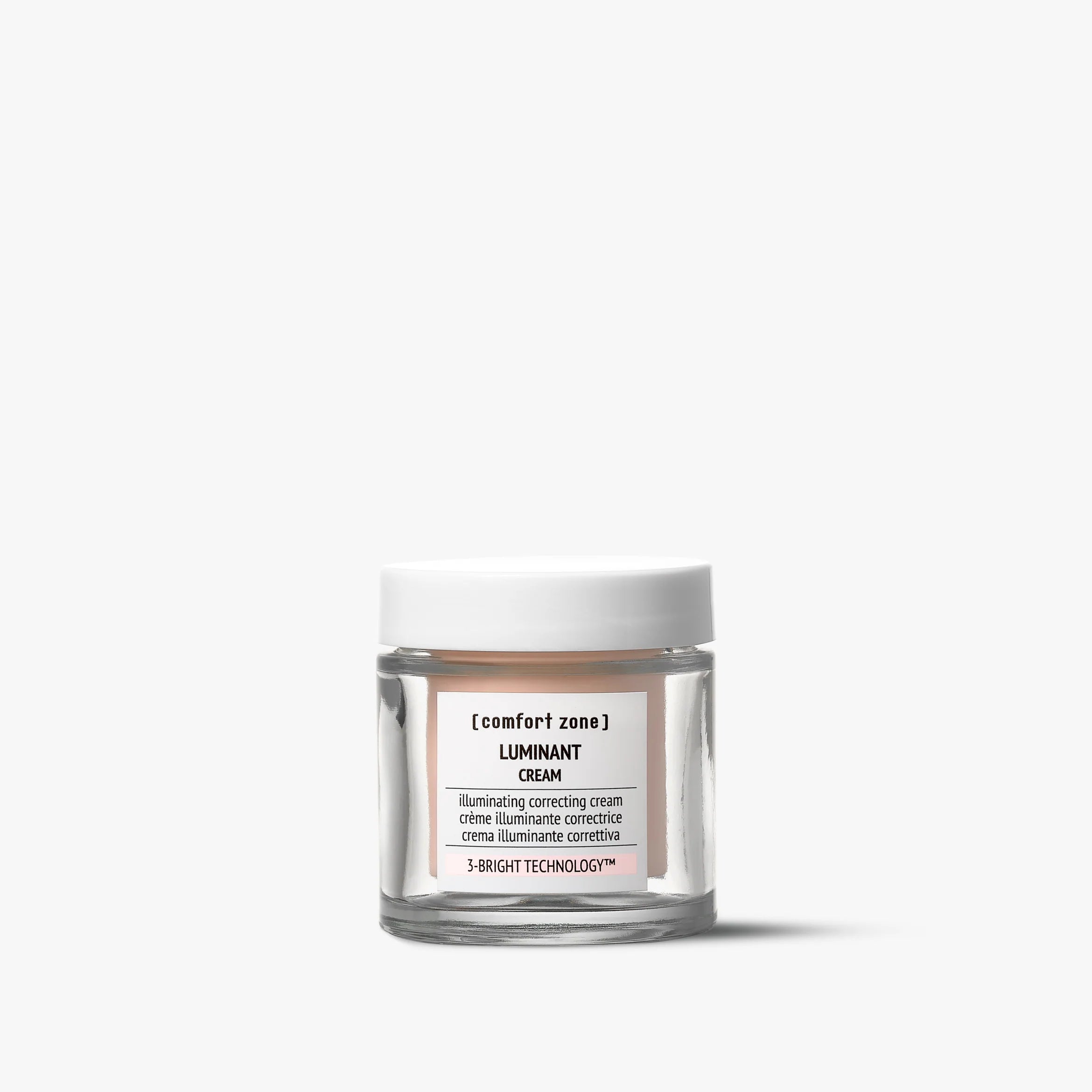 Comfort Zone Luminant Cream, crème illuminatrice correctrice de taches pour le visage, enrichie de la 3-Bright Technology™, conçue pour aider à atténuer l’apparence des taches brunes, uniformiser le teint et révéler une peau plus lumineuse, éclatante et visiblement plus homogène