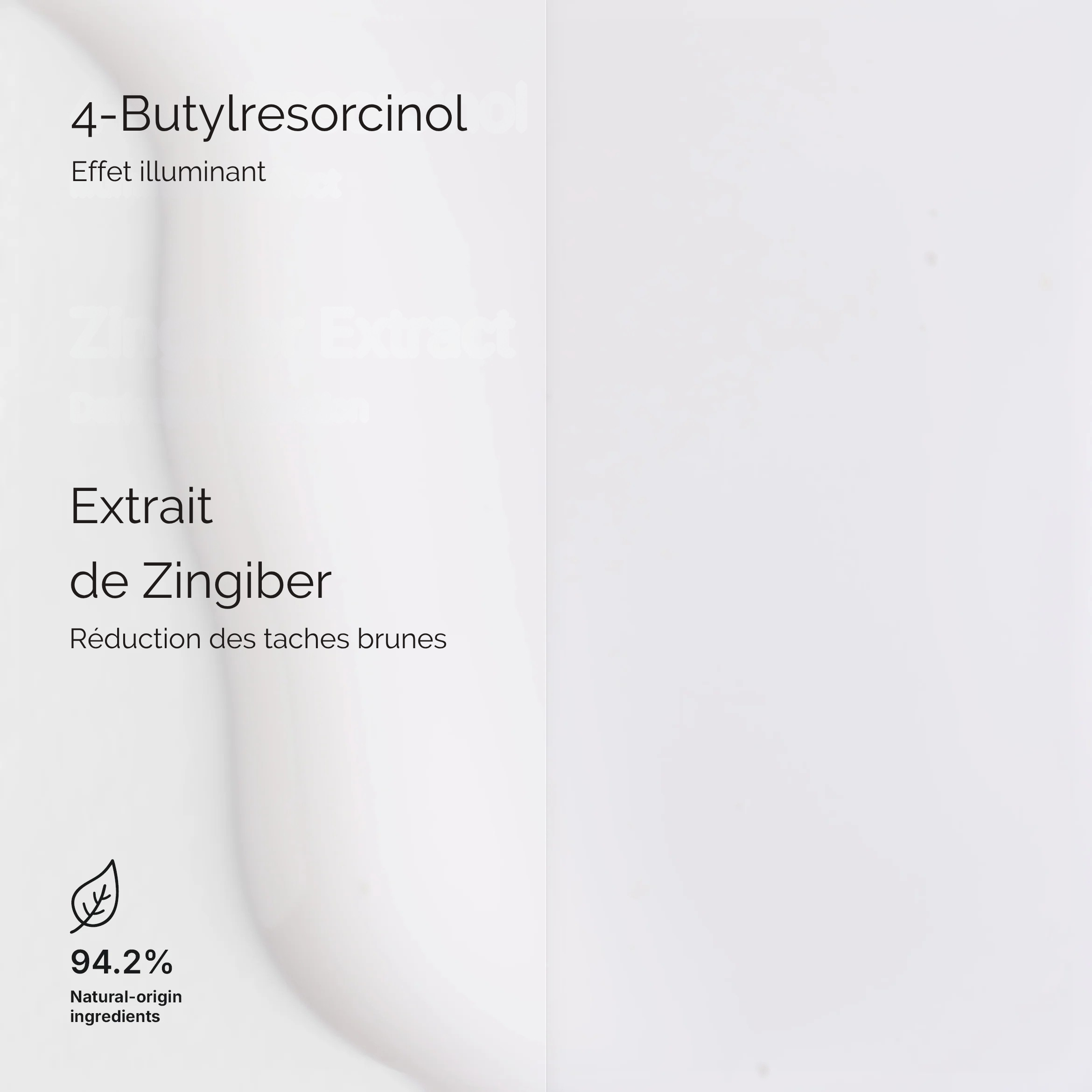 Visuel actif du Comfort Zone Luminant Serum avec 4-Butylresorcinol et extrait de zingiber, sérum illuminateur correcteur de taches pour le visage, conçu pour aider à réduire l’apparence des taches brunes, uniformiser le teint et révéler une peau plus lumineuse, éclatante et visiblement plus homogène