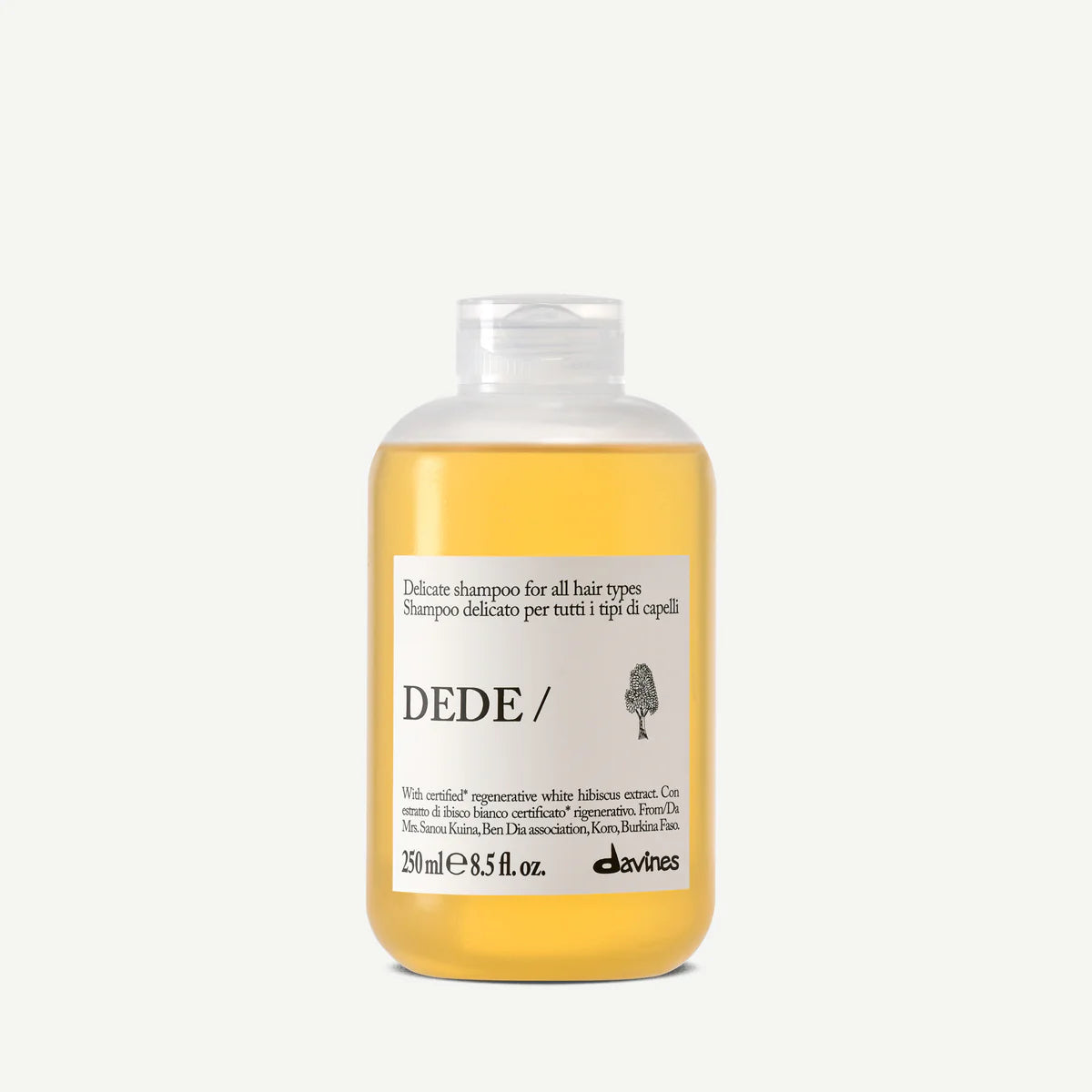 Davines DEDE Shampoo 250 ml, shampooing délicat pour nettoyer en douceur et prendre soin des cheveux fins, fragiles ou lavés fréquemment