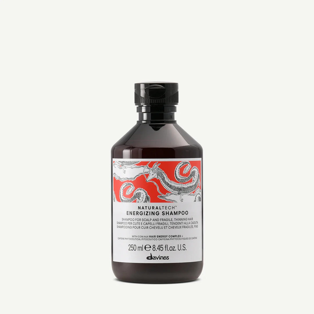 Flacon 250 ml Davines Energizing Shampoo – shampooing stimulant anti-chute à la caféine

