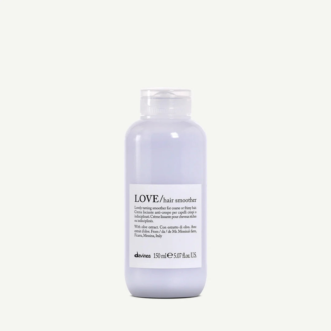 Flacon 150 ml Davines LOVE Hair Smoother – crème lissante sans rinçage, anti-frisottis pour cheveux épais et indisciplinés