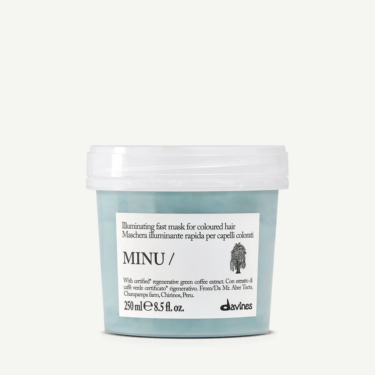 Davines MINU Hair Mask 250 ml, masque illuminateur pour nourrir, adoucir et préserver l’éclat des cheveux colorés