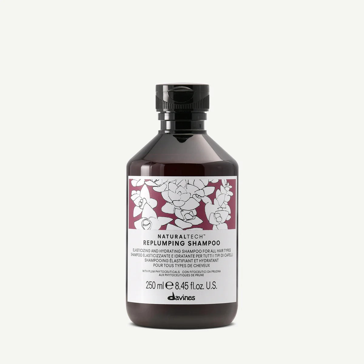 Flacon 250 ml Davines Replumping Shampoo – shampooing élasticité et hydratation Naturaltech