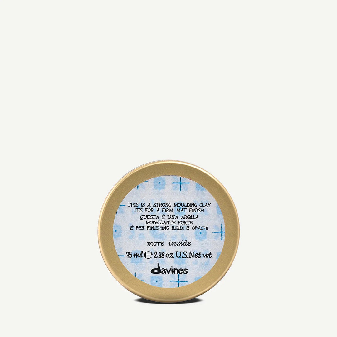 Boîte métal 75 ml Davines Strong Moulding Clay – argile coiffante fini mat tenue forte