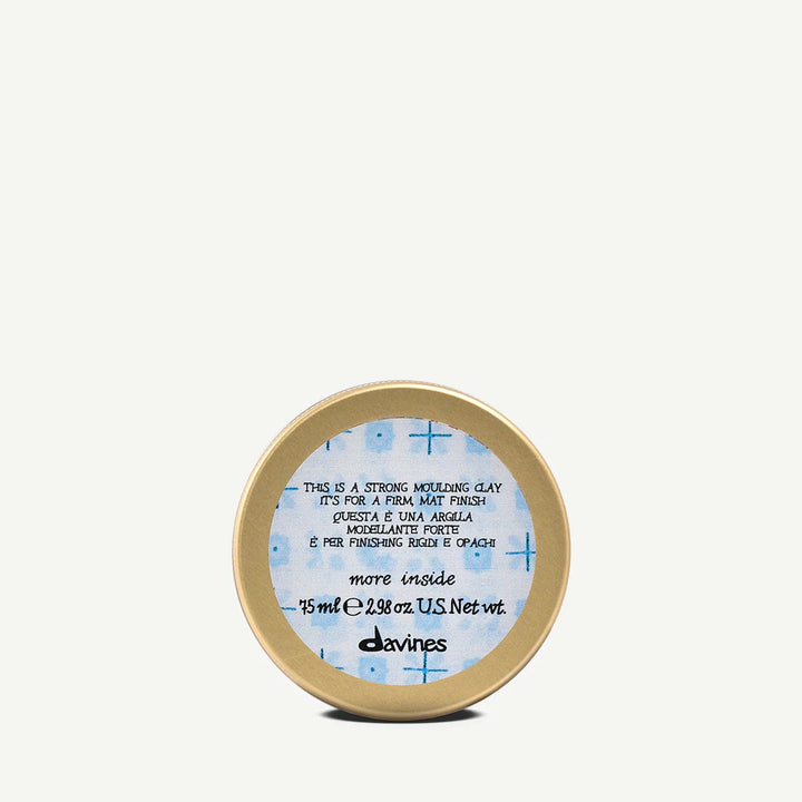 Boîte métal 75 ml Davines Strong Moulding Clay – argile coiffante fini mat tenue forte