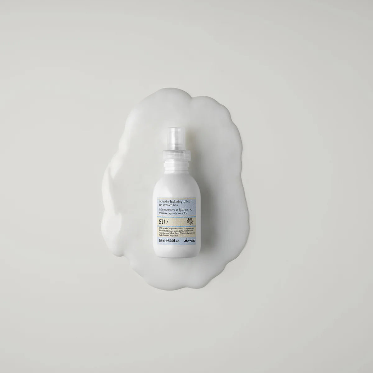 Davines SU Hair Milk, lait protecteur cheveux après-soleil pour hydrater, démêler et aider à préserver la douceur des cheveux exposés