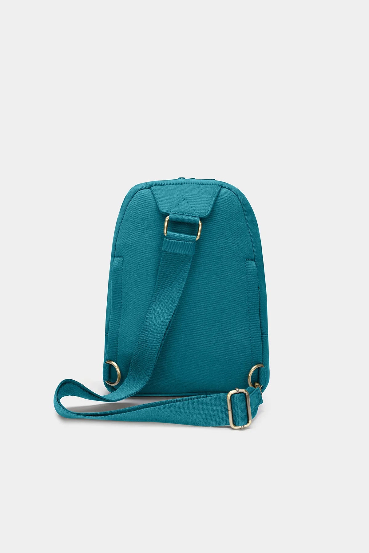 Vue arrière du Hindbag Sling Bag Felix Bleu Paon, sac bandoulière compact en coton épais avec sangle ajustable