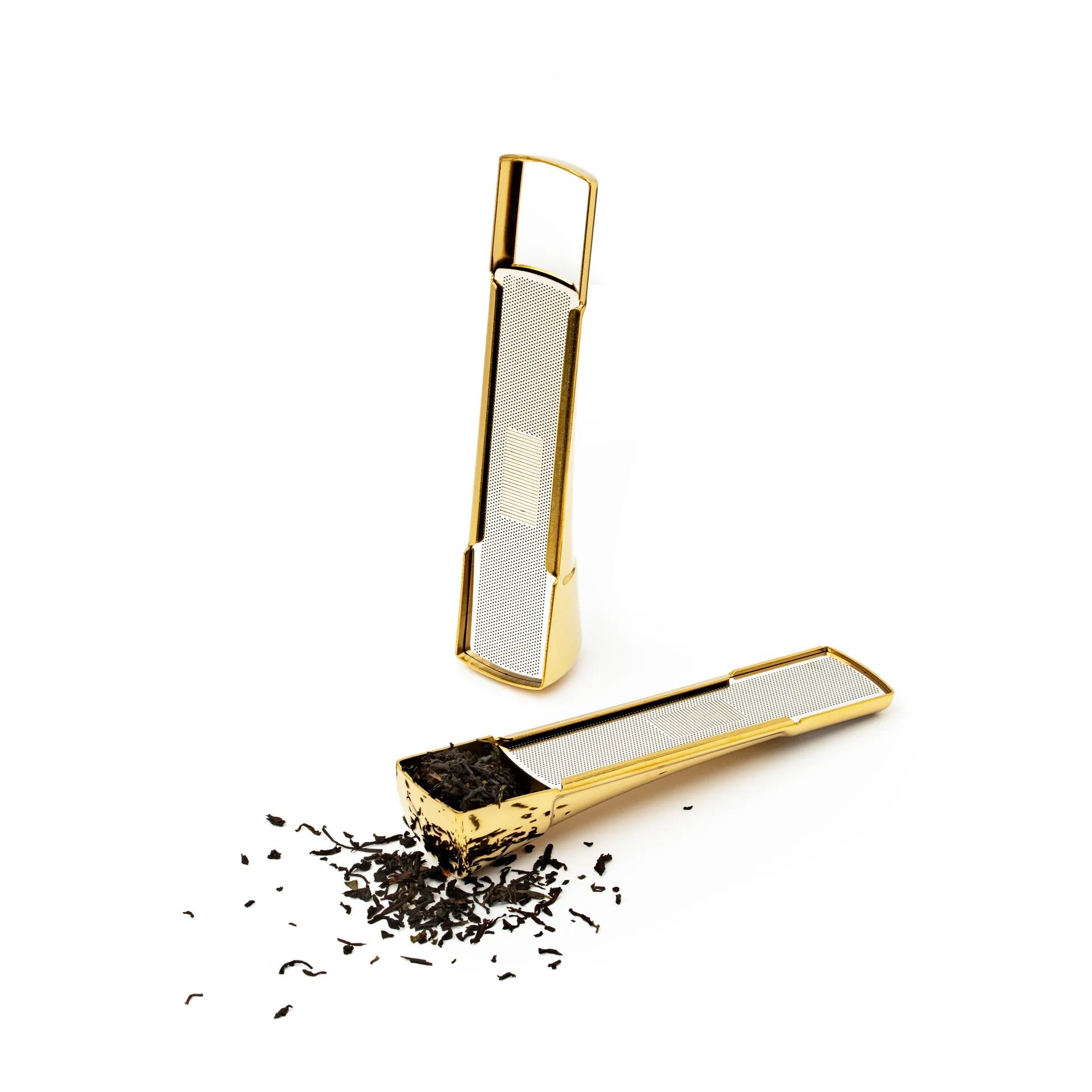 Infuseur à thé Drosselmeyer Tesil ouvert avec feuilles de thé en vrac