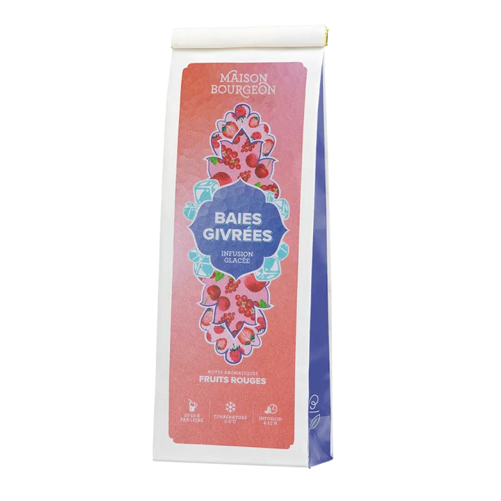 Sachet 100 g Maison Bourgeon Baies Givrées – infusion glacée fruits rouges (fraise, framboise, groseille, cerise)