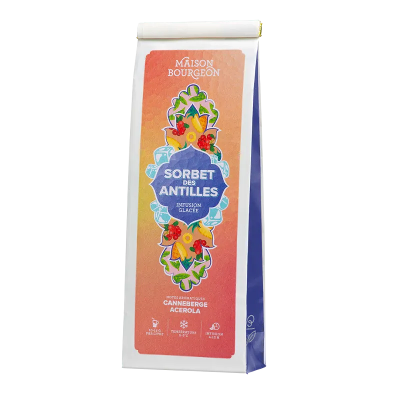 Sachet 100 g Maison Bourgeon Sorbet des Antilles – infusion glacée canneberge & acérola
