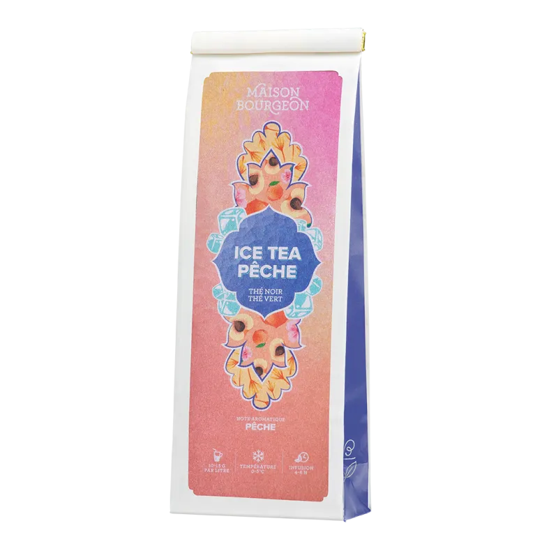 Sachet 100 g Maison Bourgeon Ice Tea Pêche – mélange thé noir et thé vert parfum pêche