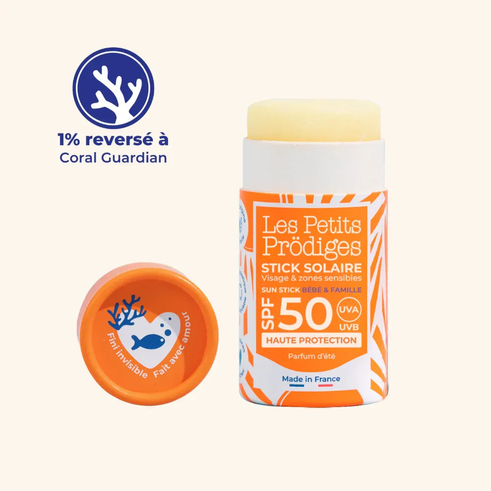 Stick solaire SPF50 Les Petits Prödiges – haute protection visage au fini invisible, 100 % naturel, made in France